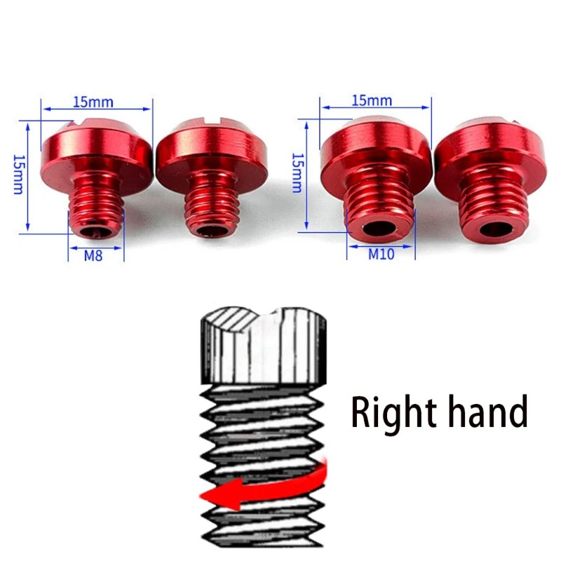 Tapones para espejos retrovisores M10, tapones para orificios de espejos de motocicleta, 2 pares de tornillos para orificios de retrovisores laterales M10x1.25