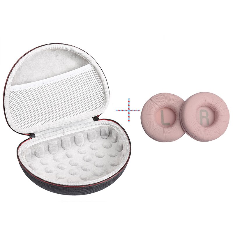 Custodia rigida 2 in 1 per JBL T450BT/ JBL T500bt scatola per cuffie senza fili scatola per il trasporto custodia portatile e custodia per auricolari: A004-rosa