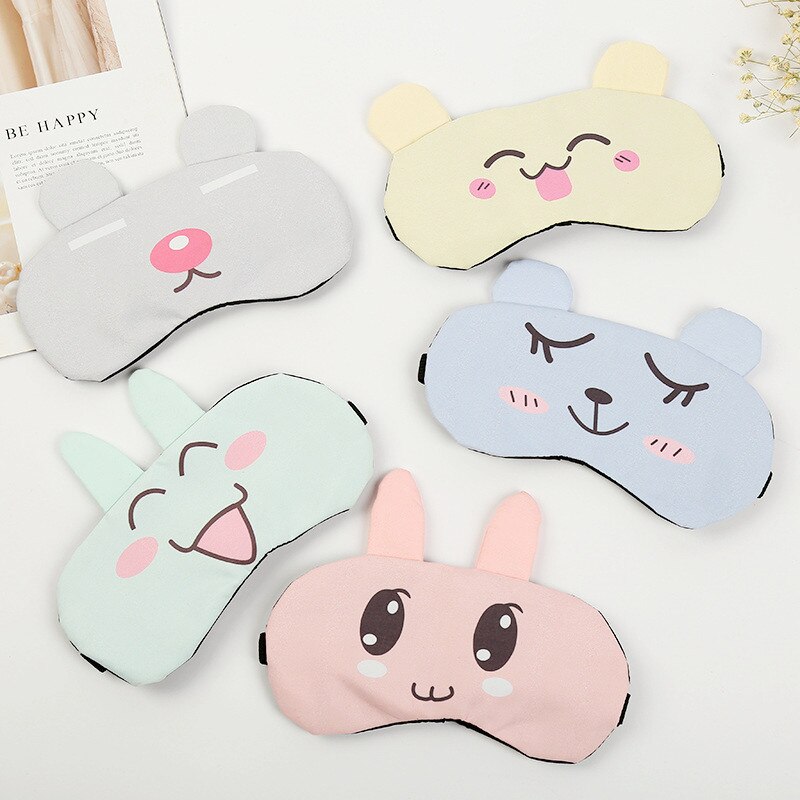 Cartoon Sleep Eye Mask Cute Funny Animal Eye Cover Sleeping Mask Kids Eye Shade Band Blindfolds Sleep Aids Travel Rest Eyepatch