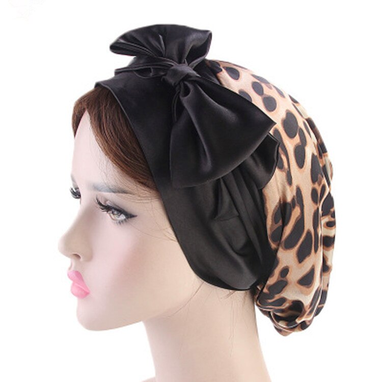Dames zijden douchemuts, nachtmuts, haarnetje, hoed, hoofdbedekking, satijnen tulband, hoofddoek
