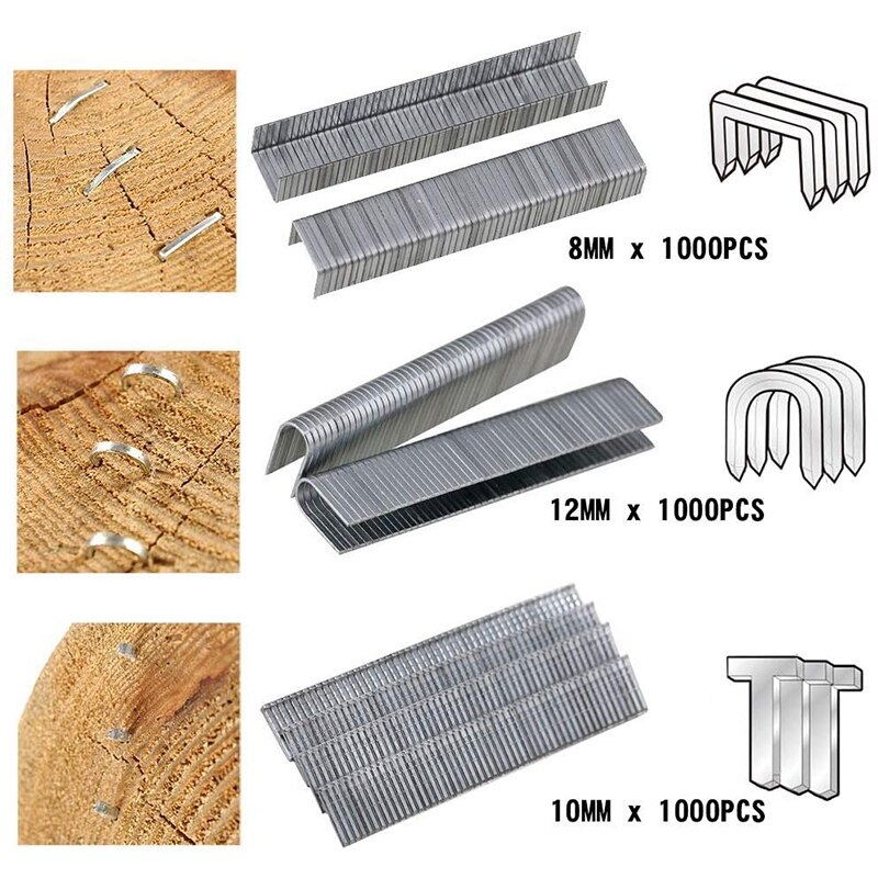 Fiocco, Pesante Fiocco, 3 in 1 Manuale Fiocco Chiodo con3000 Graffette per Tappezzeria, Materiale di Riparazione, mobili