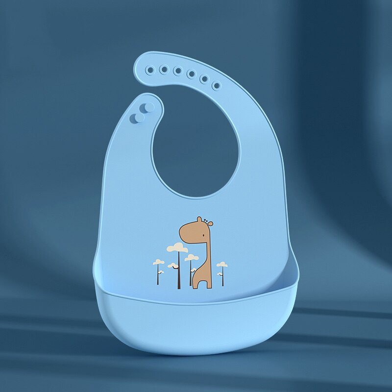 Bavoirs en Silicone pour bébé, animaux de dessin animé cerf, doux, alimentation pour bébé, imperméable, ajustable, pour enfants fille et garçon, accessoires de soins: style1