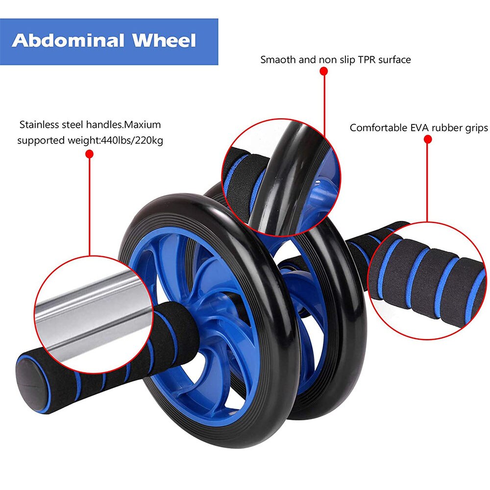 Mini rodillo Abdominal de doble rueda para Fitness, barra de dominadas, equipo de ejercicio para el hogar, tabla de realce, cuerda de saltar para entrenamiento