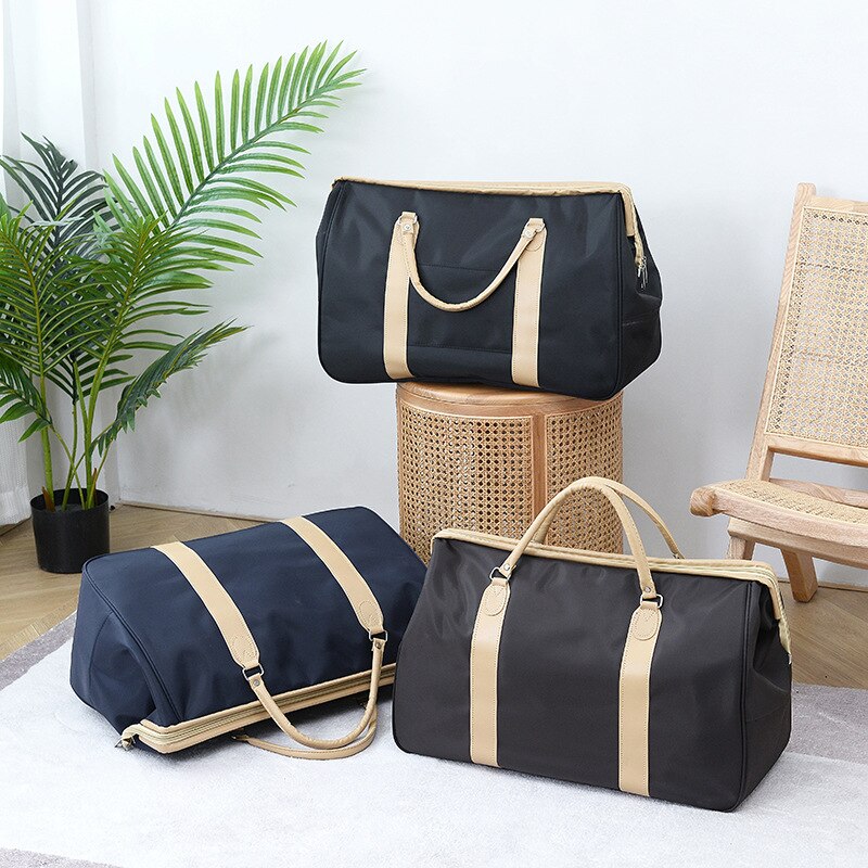 Bolsa de lona de viaje plegable, paquete de almacenamiento de ropa impermeable de alta capacidad, se puede mover, organizar, accesorios de bolso