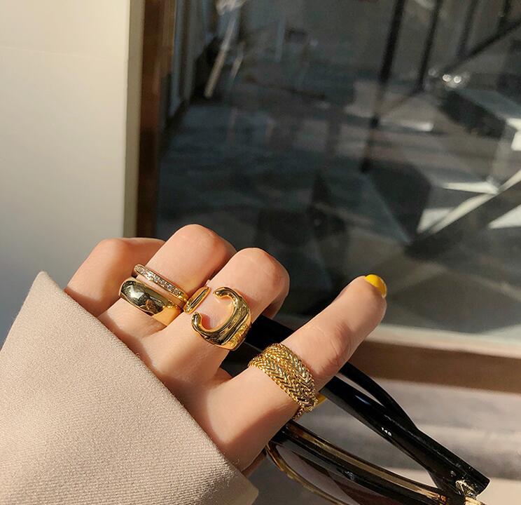 Fashionable gold color cool women temperament soft chain simple soft ring