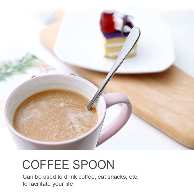 Long Handled Spoon Stainless Steel Coffee Spoon Simple Teaspoon Cocktail Stirringt ice Spoon Bar Tool