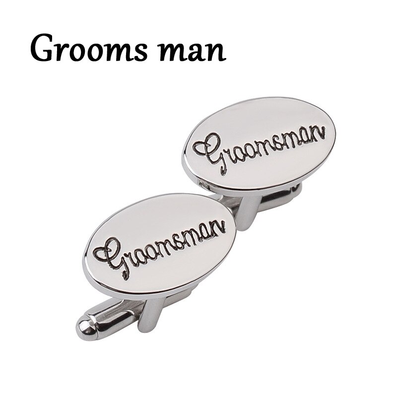 Boutons de manchettes pour hommes, bijoux de mariage ovales, 13 styles, marié/meilleur homme/meilleur ami chemise française, liens pour mariage,: Grooms man