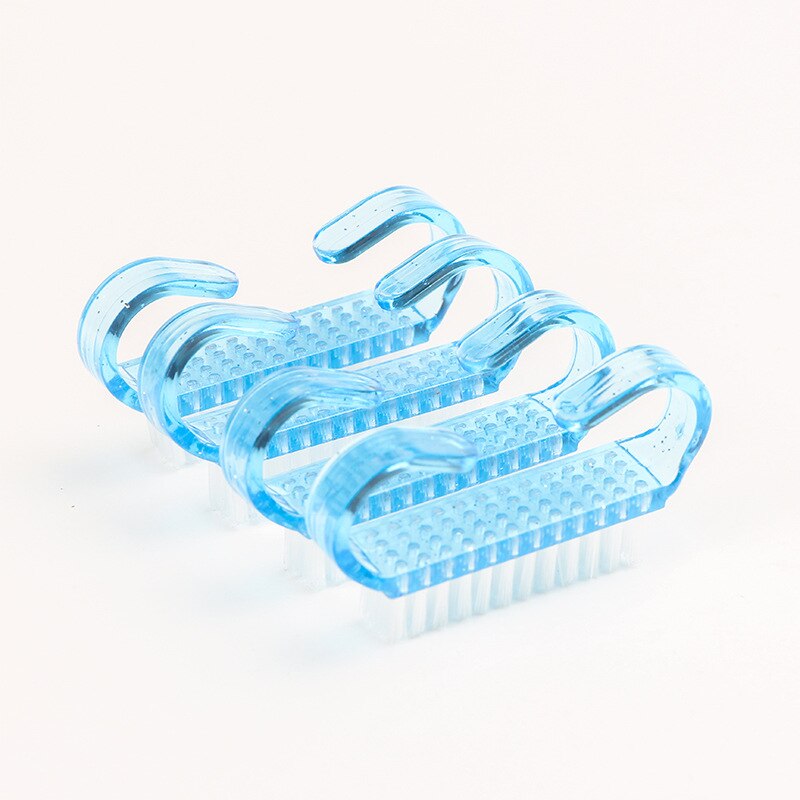 5 stk plast rensebørste mini ren negle ansigt neglerester støv børste håndtag skrubbe børste værktøj negle diy børste