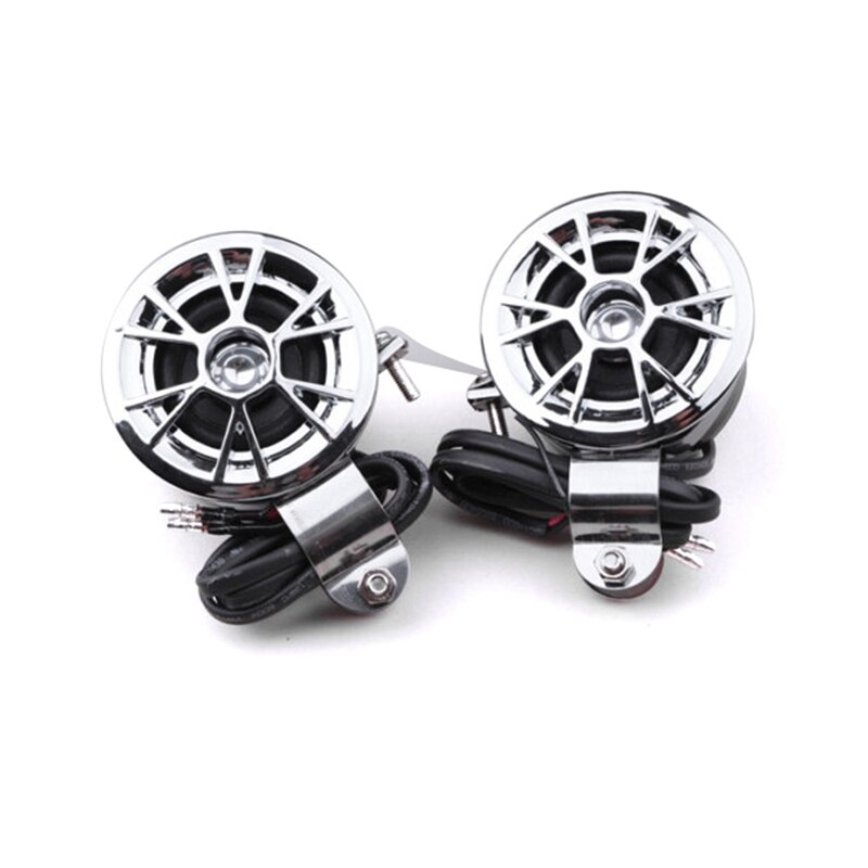 Système de son de moto support de guidon 2 haut-parleurs Radio FM o MP3 stéréo 12V pour Honda Kawasaki Suzuki KTM