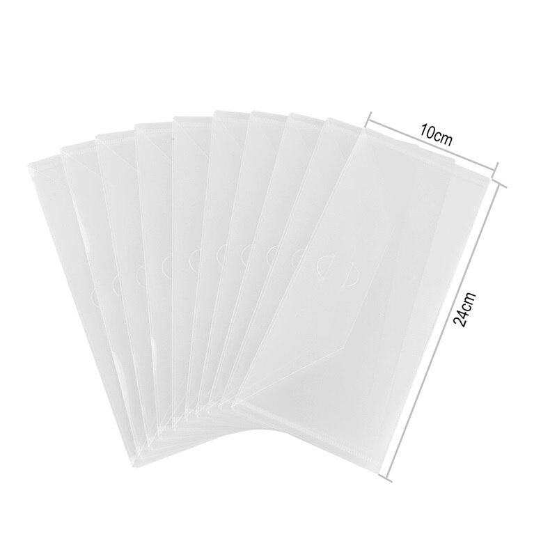 Slimline opbergvakken voor stansen, 10 stuks/set, pvc-kunststof plaat, transparant, grote opbergvakken voor stansen, stempelverzameling, 10 x 24cm