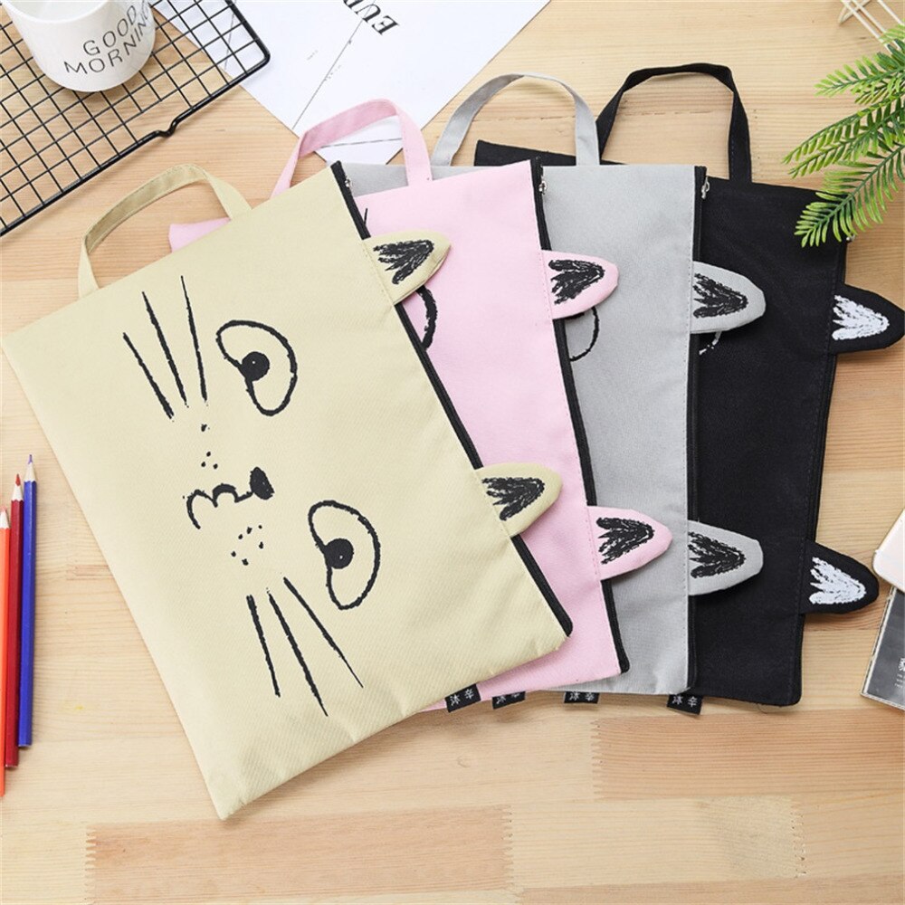 Stationery Storage Folder File Folder Waterproof Zipper File Organizer Folders Bag Paper Storage Office Organizers