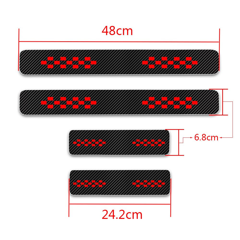 Car Accessories Carbon fiber vinyl Car Door Sill For Chevrolet Mazda Hyundai Nissan Door Sill Protector For Universal Cars Auto