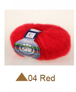 200 gram goedkope Mohair Wol Garen dunne kasjmier garen 8 ballen (25g/bal): 04 Red