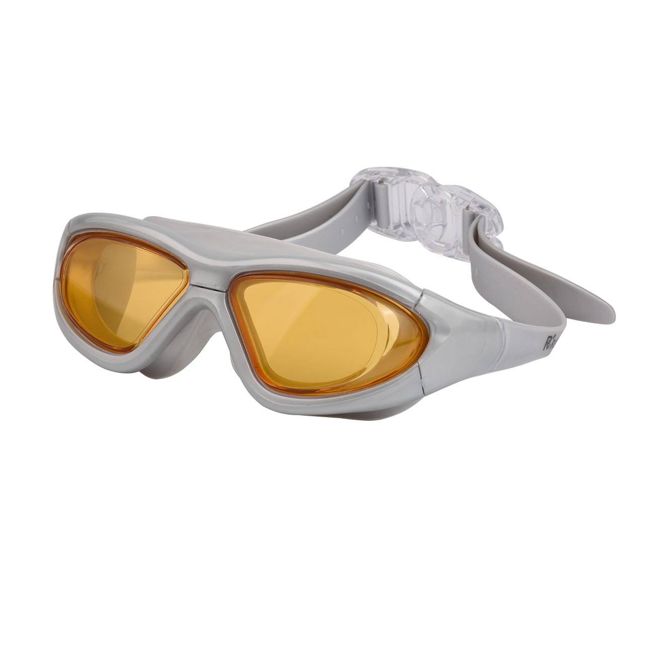 Gafas de natación graduadas para miopía, lentes ópticos de silicona para piscina, antiniebla, impermeables, para hombres y mujeres: Gray with Gold