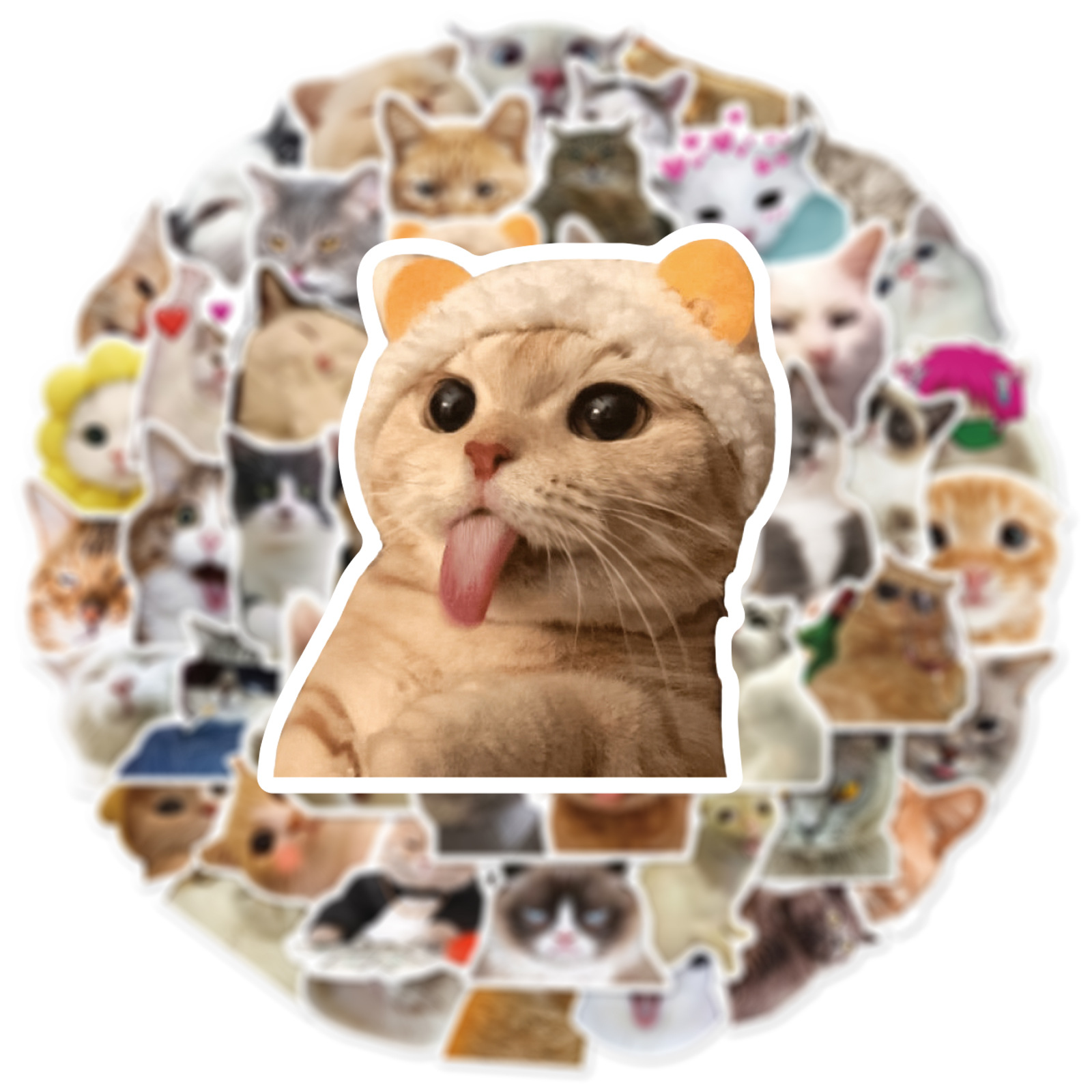 10/30/50 PIÈCES À La Mignon Dessin Animé Réaliste Chat Graffiti Tasse Décoration Intérieure BRICOLAGE Étanche PVC Autocollant PersonaliToys