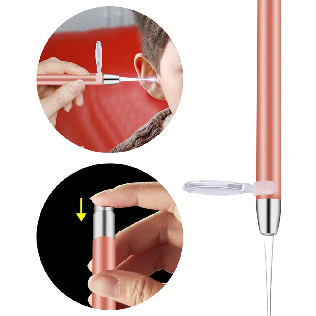 Ear Spoon Ear Wax Cleaner Removal Flashlight Earpick Ear Cleaning Earwax Remover Luminous Ear Curette Lighted Ears Tweezers 1031