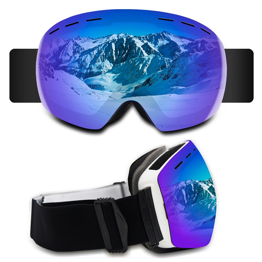 Skibriller uv400 sfæriske dobbeltlag anti-tåge beskyttelse holder varme store linser sne glasessnogbræt sne beskyttelsesbriller