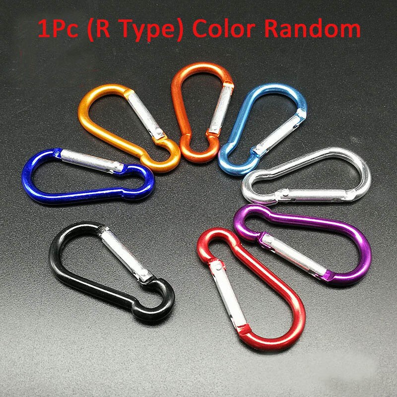 1Pc/5Pcs/10Pcs Karabijnhaak Aluminium Karabijnhaak Sleutelhanger Clip Camping Wandelen Haken Outdoor Karabijnhaken: 1Pc (R Type)