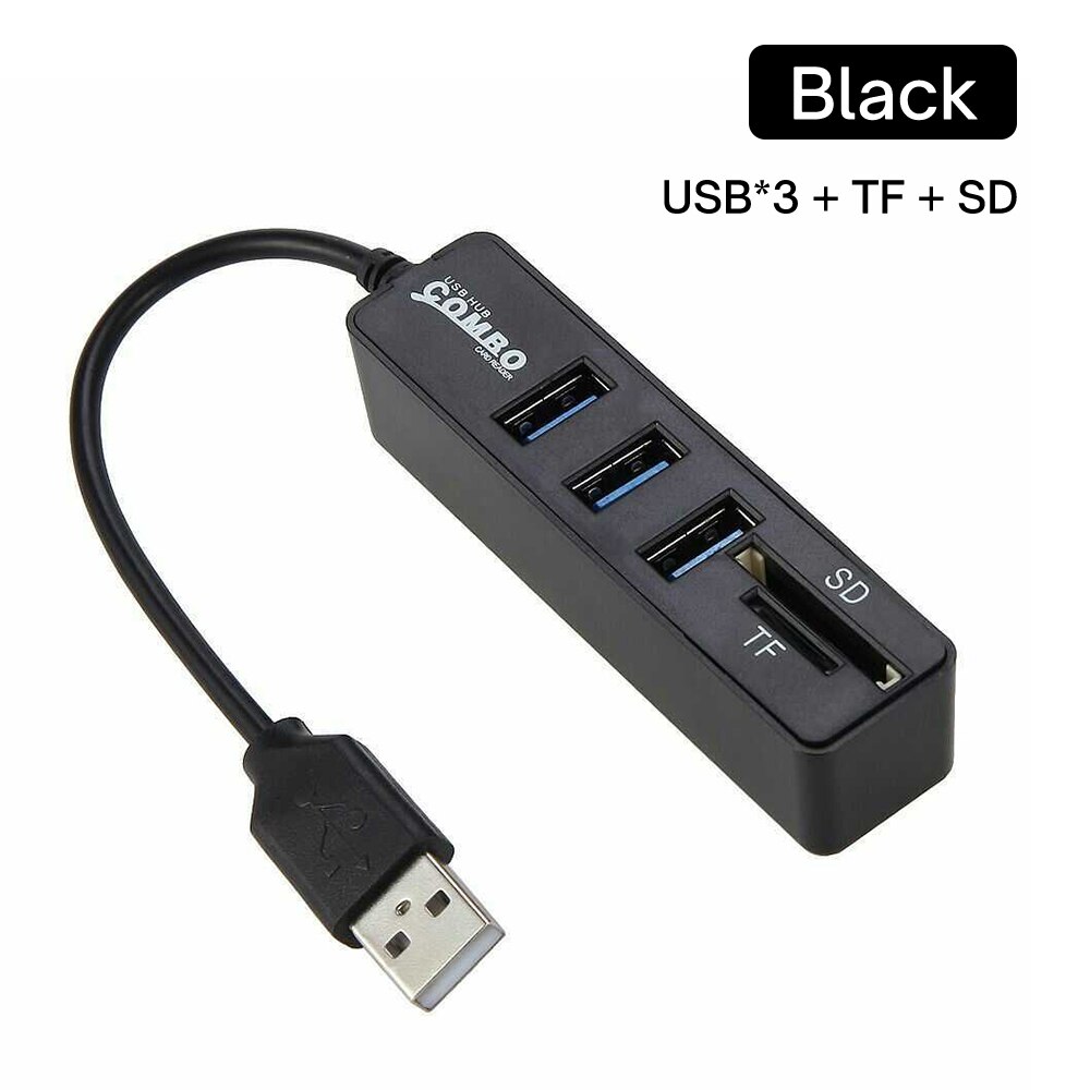 8 in 1 USB 2.0 Hub Expander Adapter Multiple 8/5 port USB Splitter HUB High Speed 2.0 Hub TF SD Card Reader For PC Laptop: D