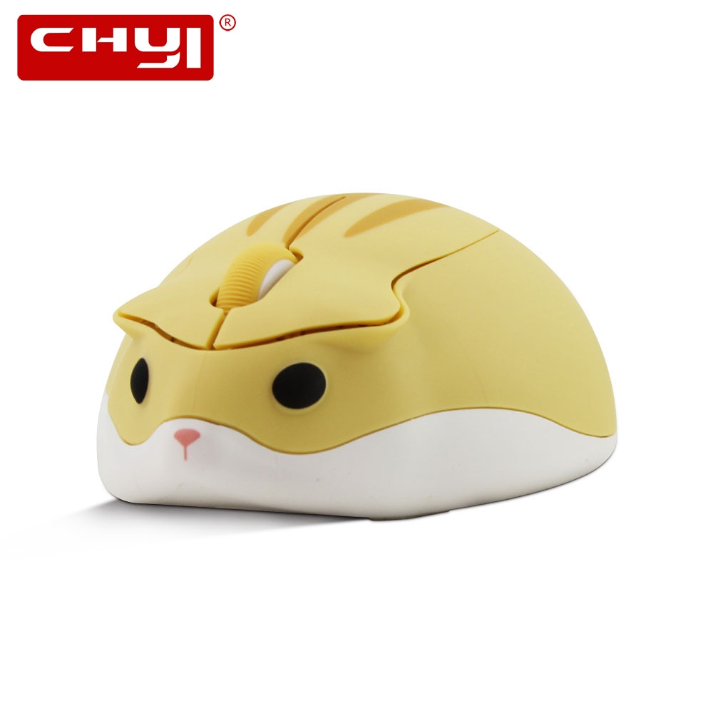 CHYI Cute Cartoon Hamster Shaped Wireless Optical Mouse Mini 1200 DPI USB Computer Mice Gaming Mouse For PC Laptop Desktop