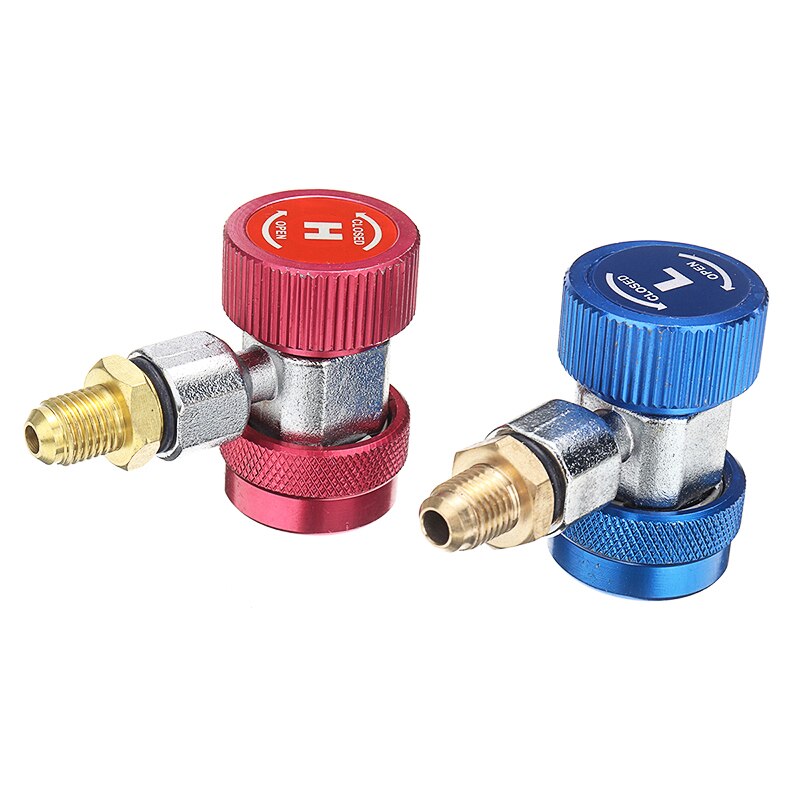 2pcs R1234yf Quick Coupler Connector Adapter Air Conditioning Refrigerant Brass Metal Accessories