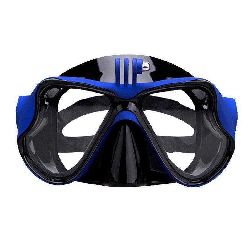 Undervands dykningsmasker voksen silikoneudstyr briller swimmingpool anti-tåge nederdel fiskebriller  b8 u 9: Blå