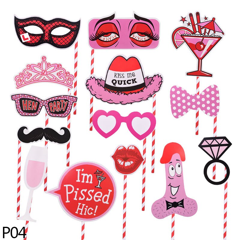 1set Hawaii Party Photo Booth Funny Mask Flamingo Team Bride Wedding Party Decor Photobooth Props Tropical Summer Carnival Props: P04