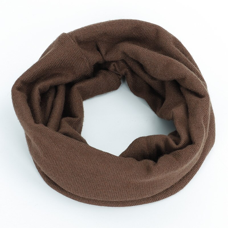 Winter Luxury Cashmere Ladies Scarf Women Solid Color Neck Warmer Ring Scarf Wool Scarves Kerchief Comfortable: Coffee