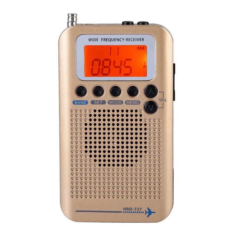 Portable Aircraft Radio Receiver,Full Band Radio Receiver - AIR/FM/AM/CB/SW/VHF,LCD Display With Backlight,Chip Has A Powerful M