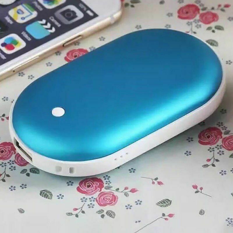 4000 Mah Mini Handwarmer Usb Opladen Pocket 5V/1A Telefoon Power Bank Lange Levensduur Draagbare Winter body Handy Warmer Hand Heater: Blauw