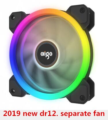Aigo DR12 Computer PC Case Fan RGB Adjust LED Fan 120mm RGB FAN Quiet Remote Computer Cooler Cooling RGB Case Fans: 1  fan