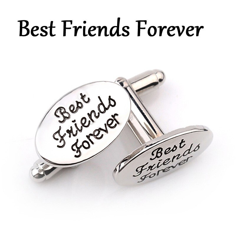 Boutons de manchettes pour hommes, bijoux de mariage ovales, 13 styles, marié/meilleur homme/meilleur ami chemise française, liens pour mariage,: Best Friends Forever
