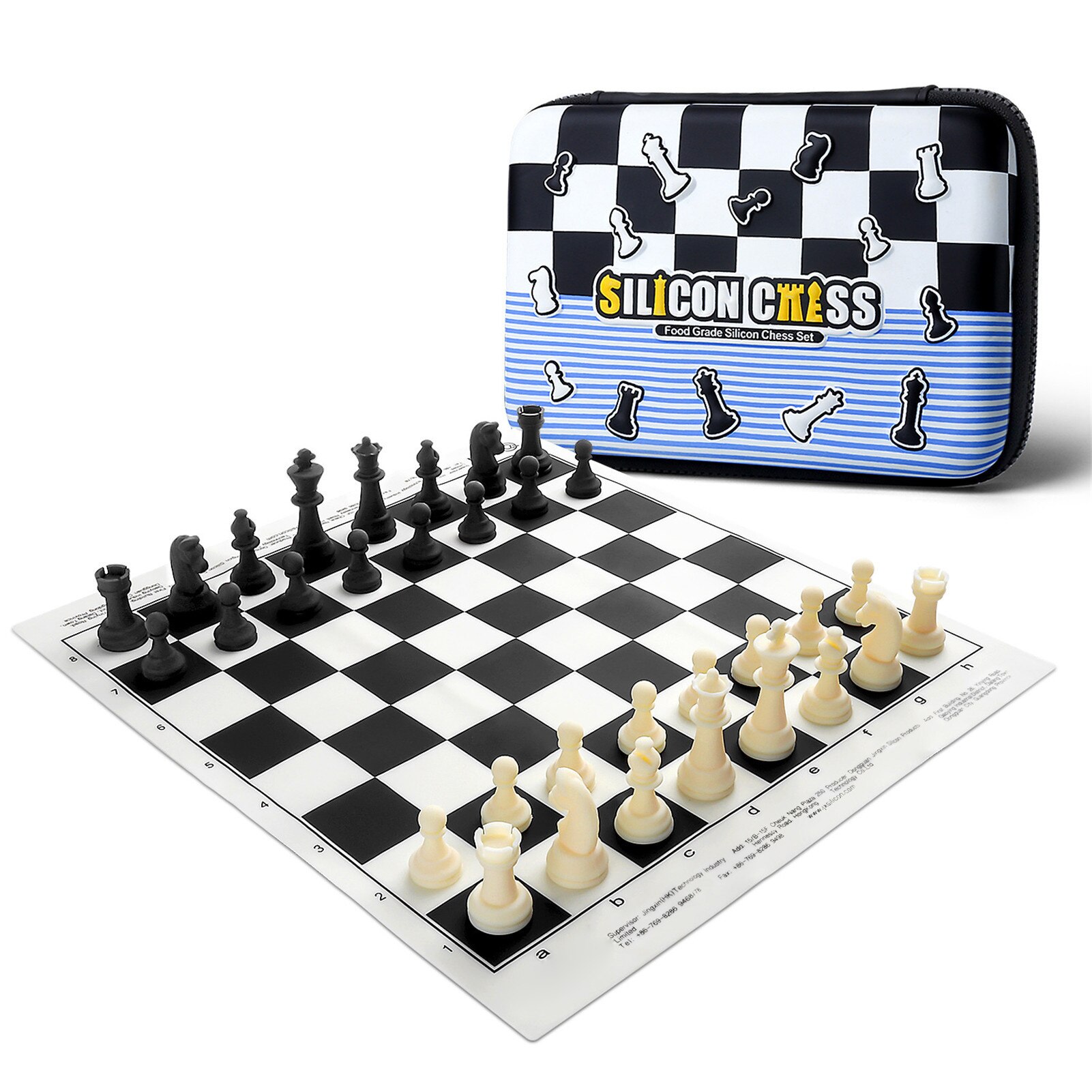 Portable Folding International Chess Board Game For Kids High Food-grade Silicone Chess Board