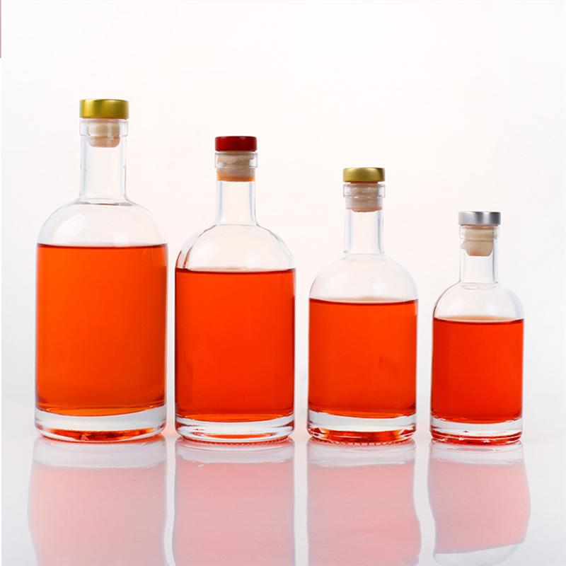 2Pcs Vodka Liquor Wijn Fles Verdikte Transparant Glas Whisky Fles-750Ml 500Ml 375Ml 200Ml