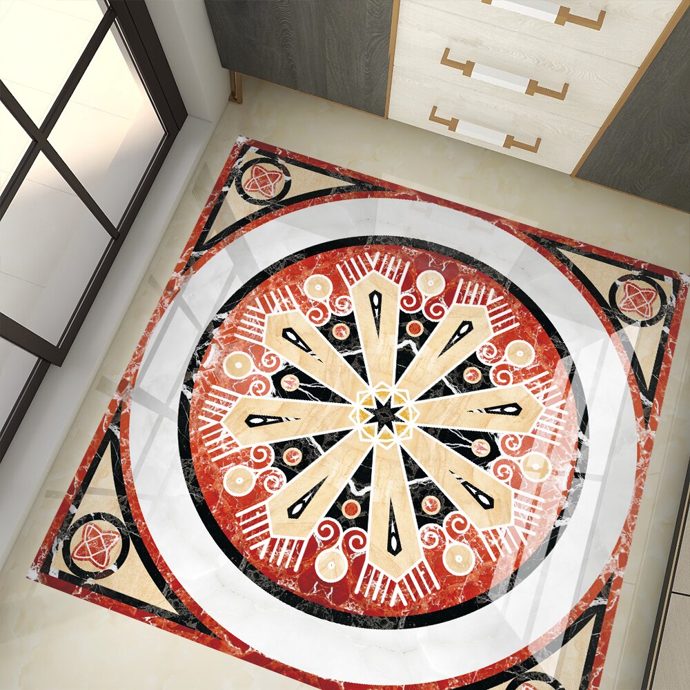 Living room floor stickers European parquet stickers self-adhesive thick ceramic tiles renovation stickers waterproof and wear