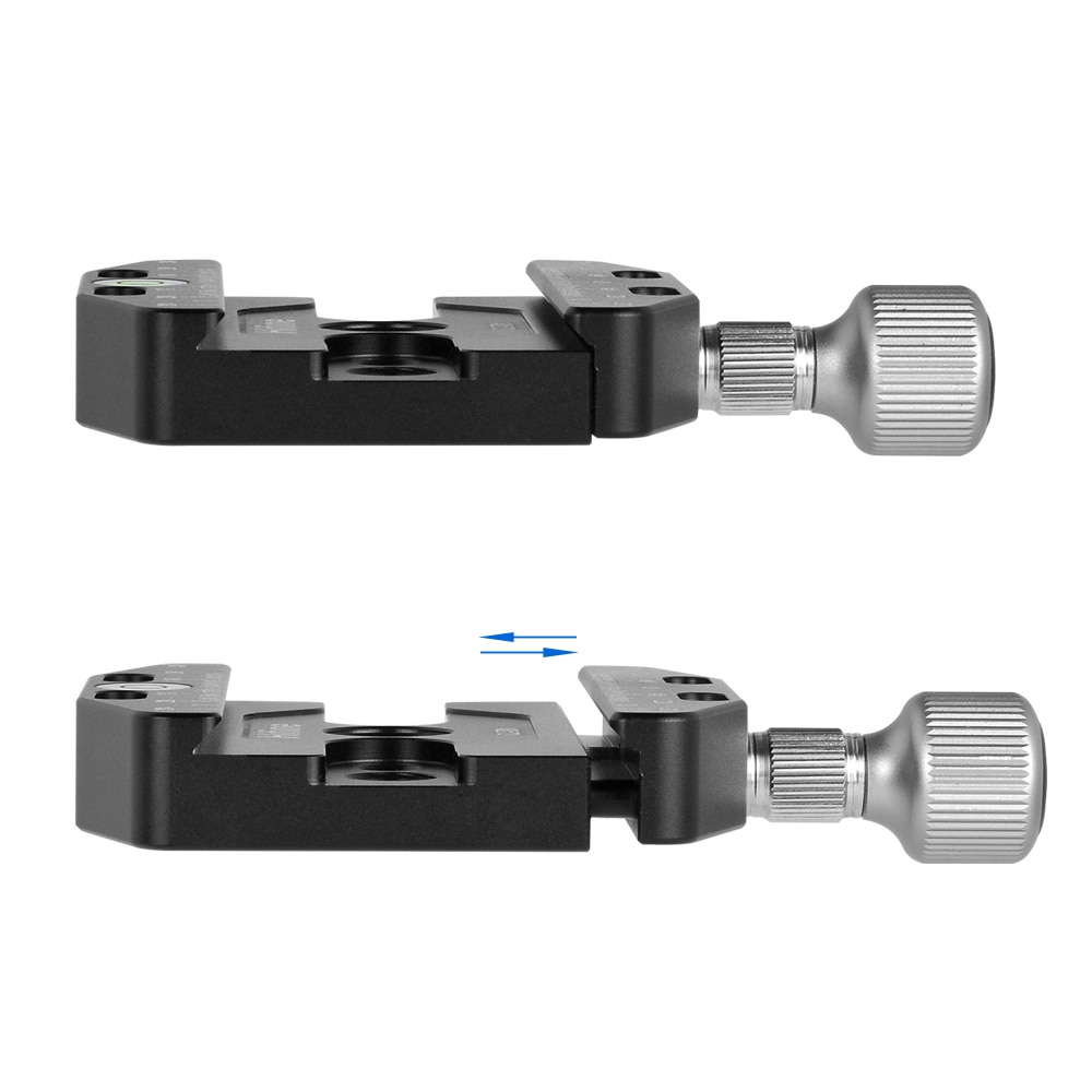 Andoer CL-70N Aluminium 70mm Quick Release QR Plate Klem 3/8-inch w/1/4-inch Adapter & Bubble Level voor Arca Swiss Benro