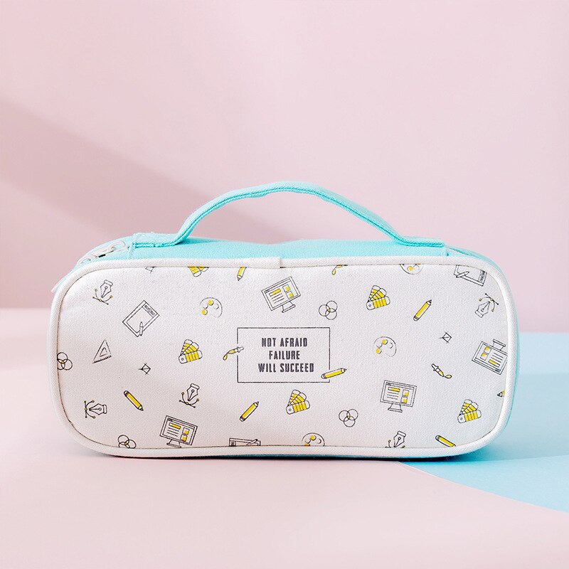Piórnik Estojo Estuche Escolar śliczne przenośne piórnik szkoła etui pudełko na długopis Kawaii koreańskie piśmiennicze Trousse Scolaire Stylo: Aqua zielony