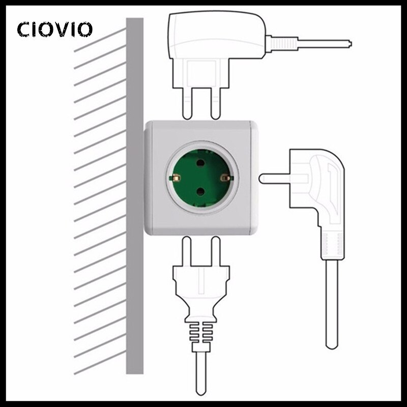 Slimme thuis stopcontact kubus eu-stopcontacten zonder usb groene stekkerdoosadapter stopcontacten met meerdere schakelaars