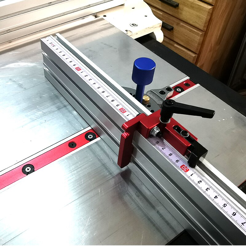 Table Saw Precision Miter Gauge System Aluminum Miter Track Fence for Maximum Stock Support and a Repetitive Cut Flip Stop