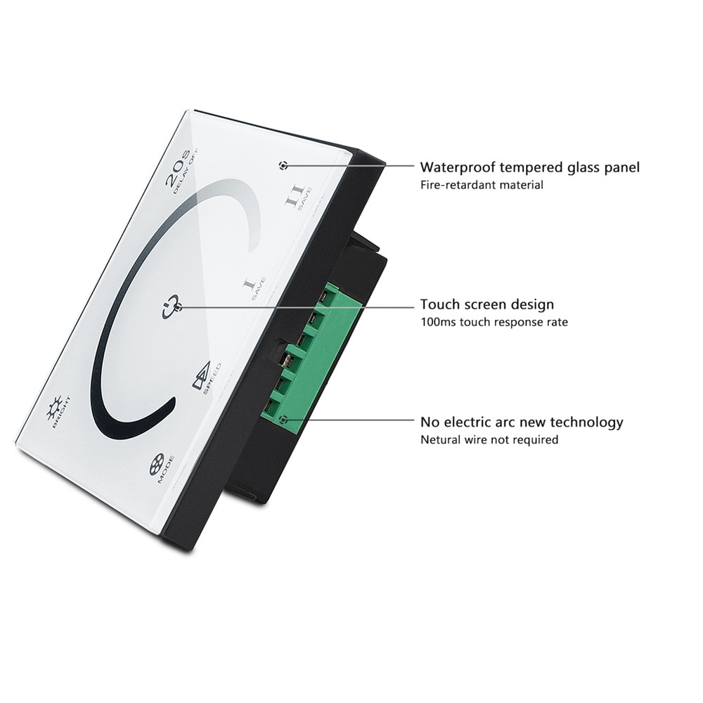 Smart Touch Dimmer Glass Panel Muur Switch Dc 12V 24V Dimbare Timer Led Controller Voor Enkele Kleur Led strip Lights Lamp