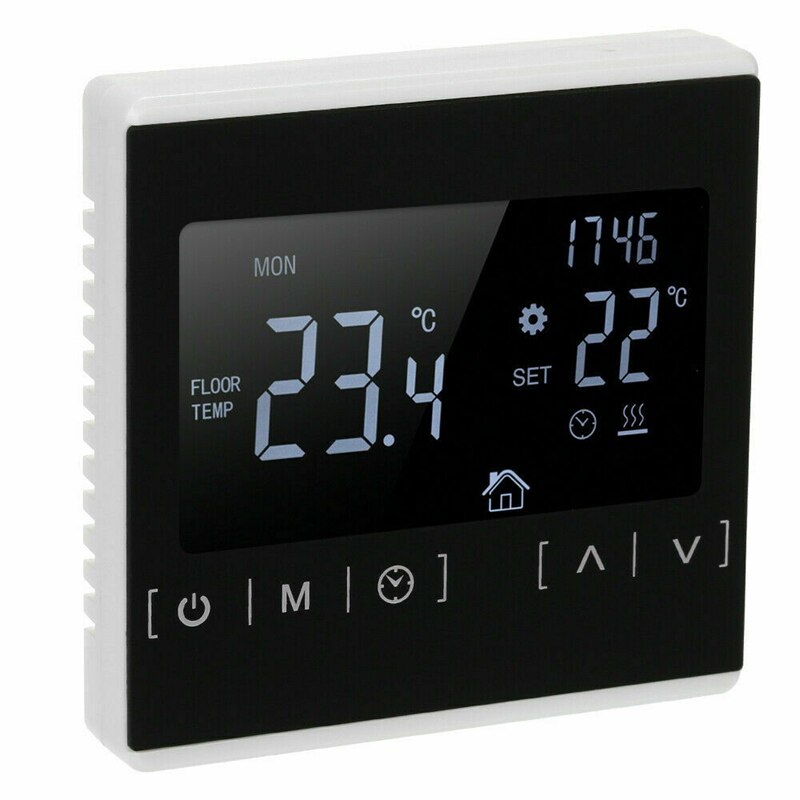 Electric LCD Screen Programmable Heating Room Thermostat Digital Smart Electric Room Floor Heating Thermostat Black Back Light