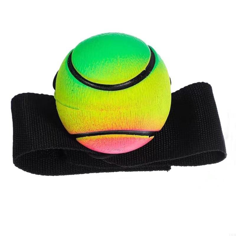 Rainbow Elastic Hand Sports Ball Multi Color Elastic Ball Portable Fitness Ball for Gym Exercise and Stress Management