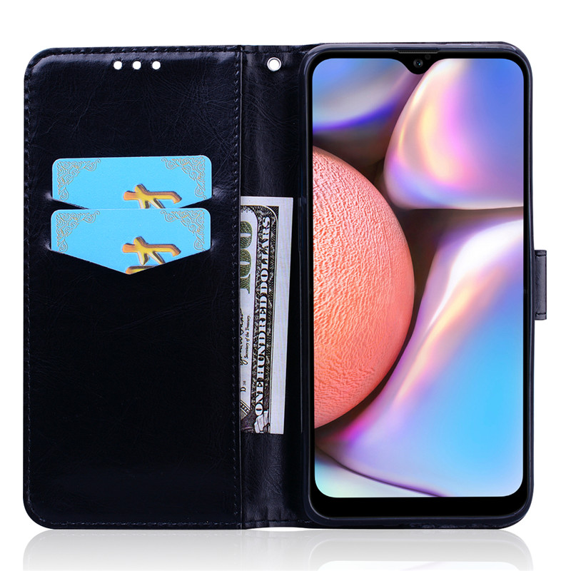 Case For Samsung Galaxy A10 Cases Luxury Business Magnetic Flip Plain Wallet Stand Leather Case For Samsung A10S A 10 Flip Cover