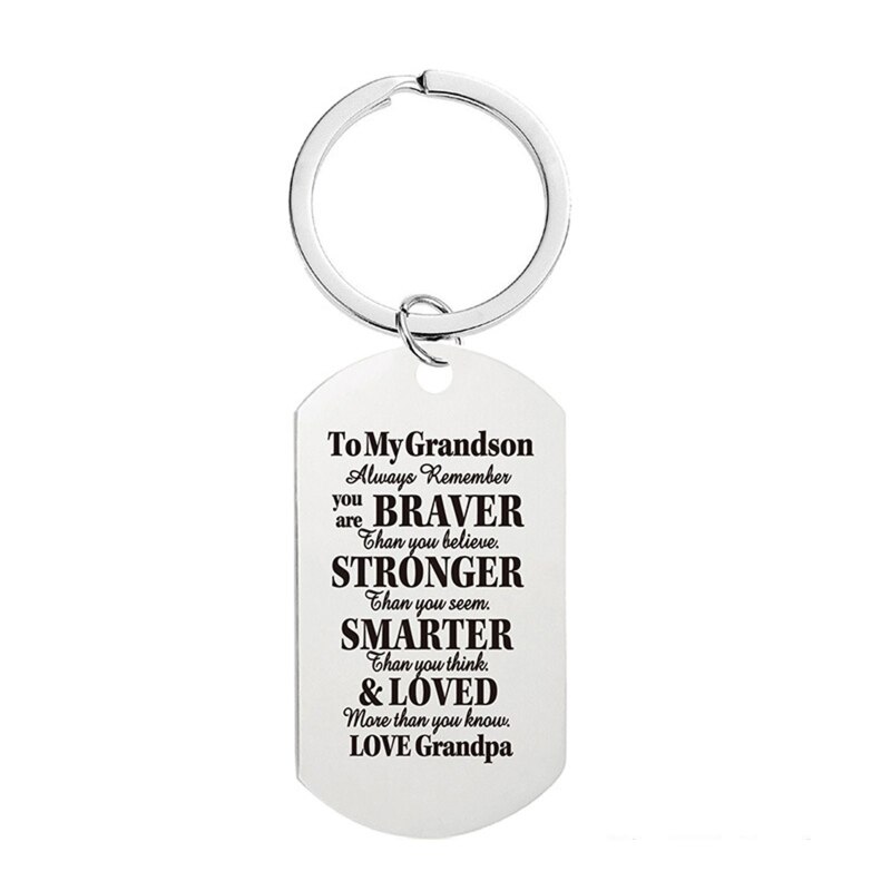 To Your Love Grandson Keychain Supplies Love Pendant Jewelry Bright Color To Your Love Grandson Keychain D5QA