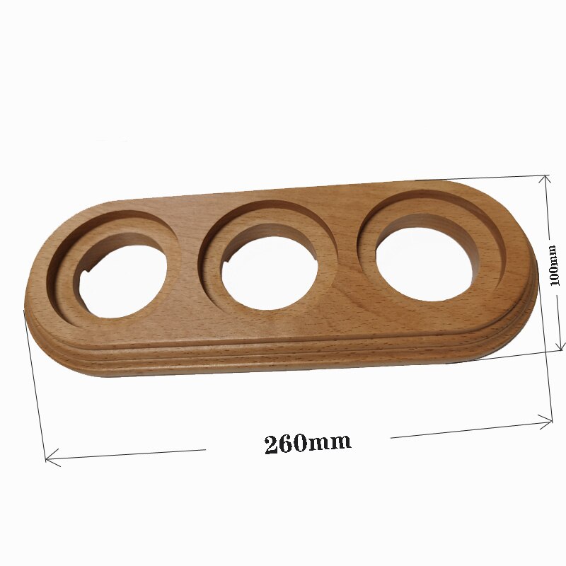 Home Improvement Retro Switch Socket Wooden Base Wall Lamp 1-3 Gang Power Switch EU Socket Wooden Base: 3-Gang Primary Color