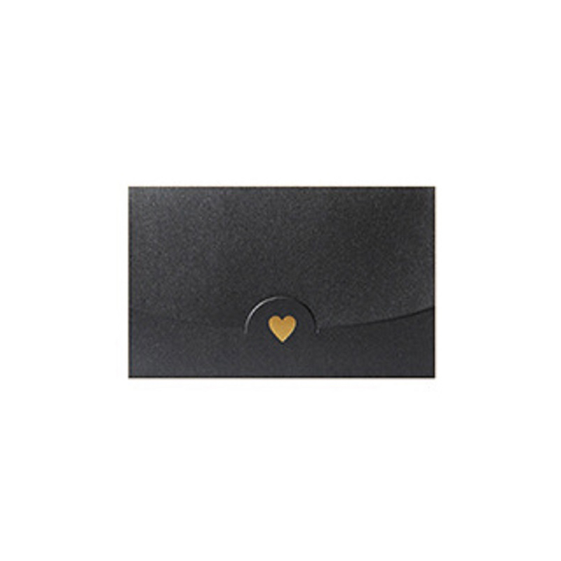 50PCS Heart envelopes Love Button Envelope Kraft Paper Card Handmade String Romantic Colorful Letter 10*7CM: Carbon Black