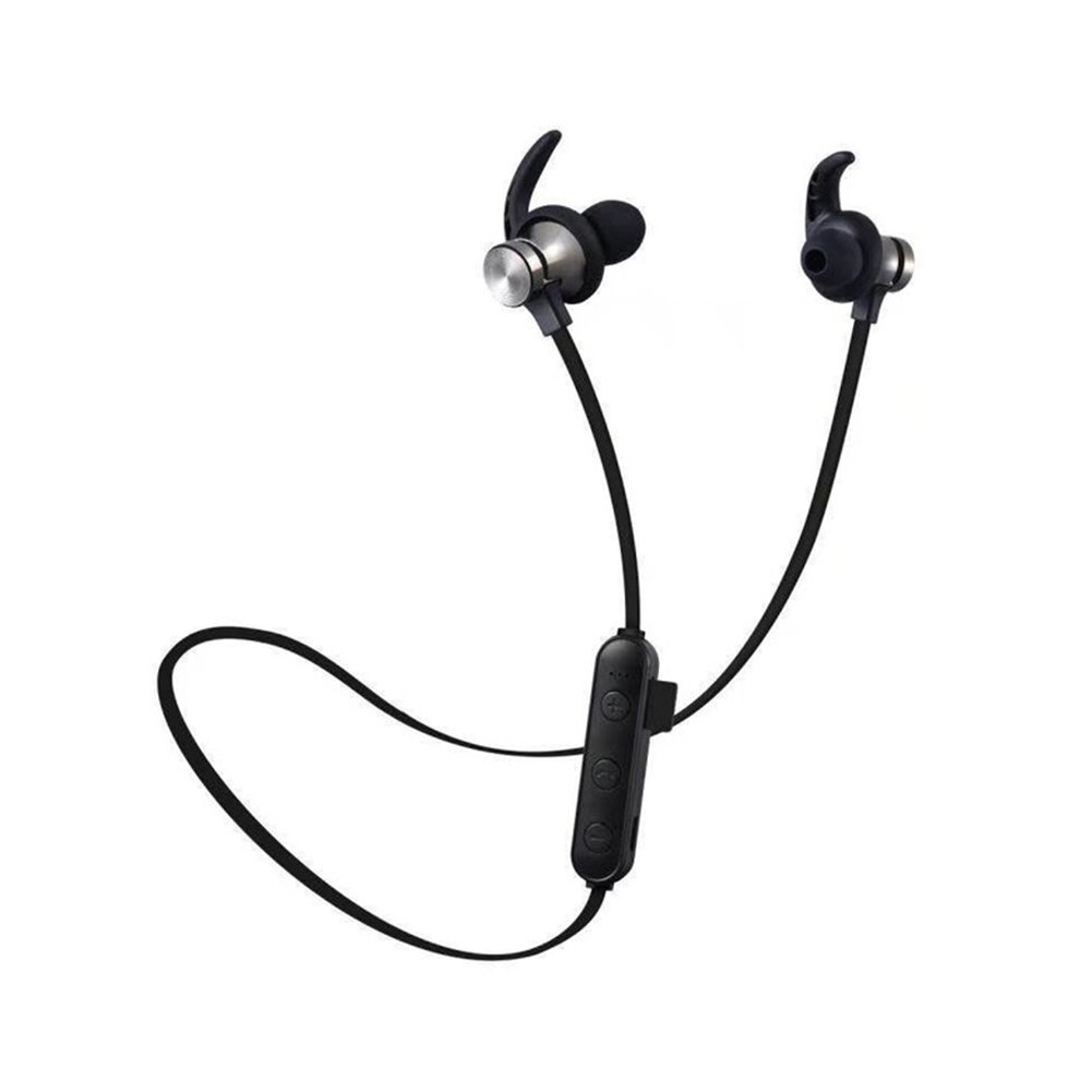 Wireless Bluetooth Earphones Magnetic Sports Running Headset Sport Earbuds Noise Cancellation Headphones For Smartphone Laptop: Black