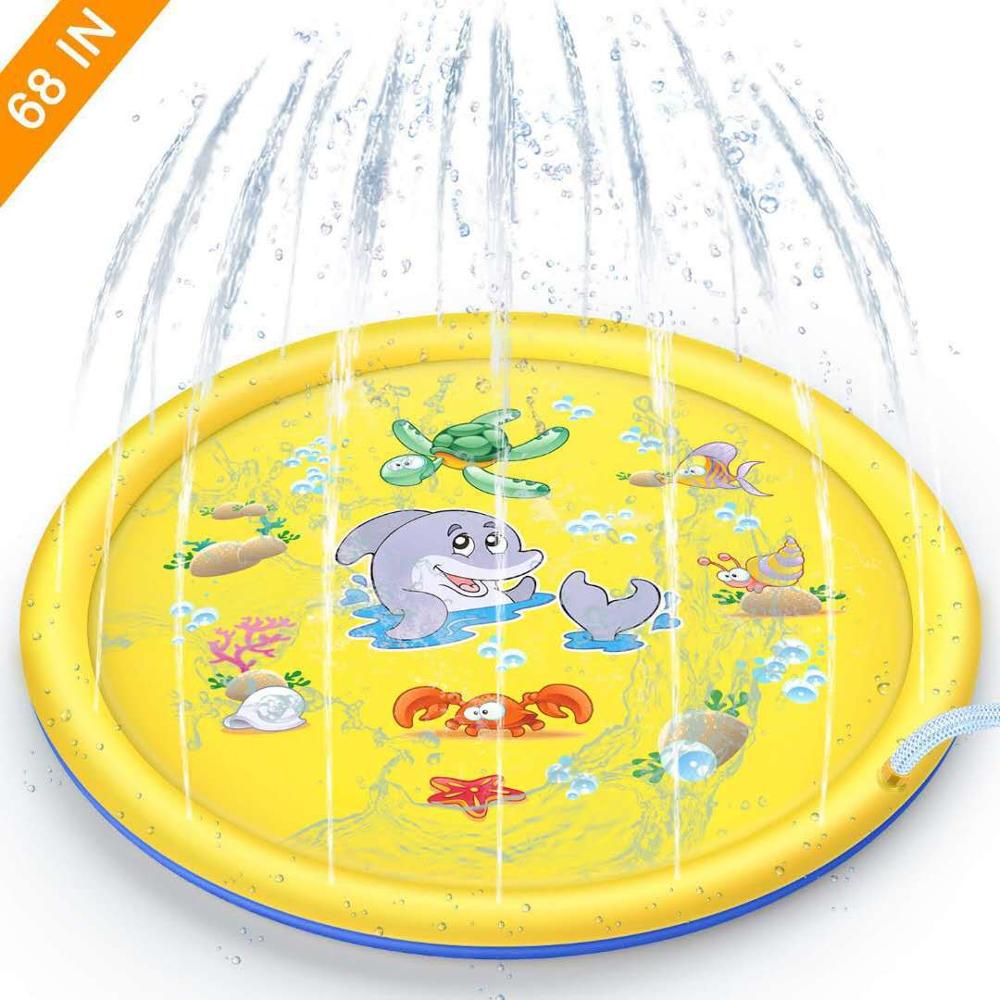 Schwimmen Schwimmbad matt PVC Aufblasbare draussen wasser sprühen Pad draussen Wasser sprühen spielzeug wasser sprühen runde Pad 68 zoll/170cm
