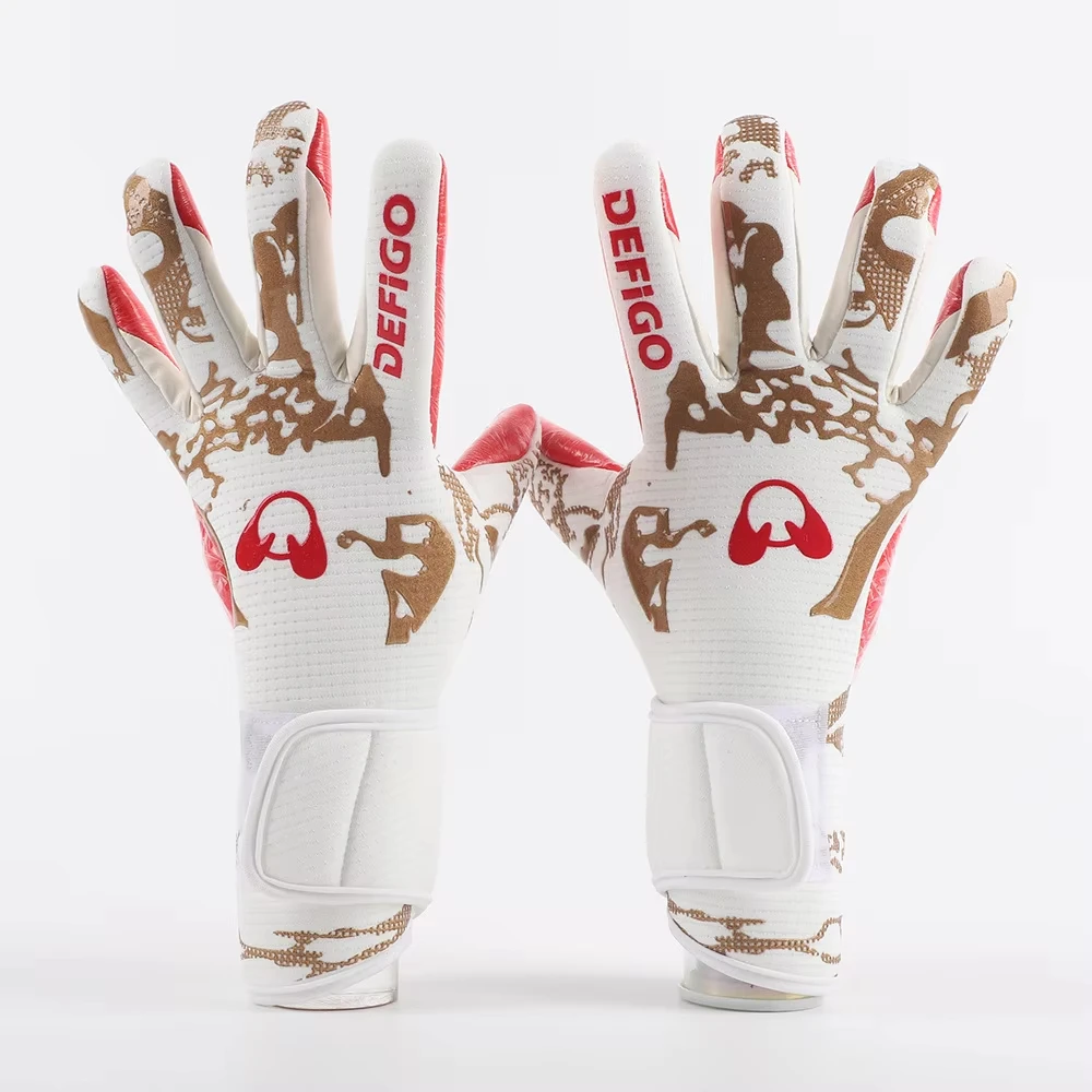 Torwarthandschuhe Latex Fußball Torwart Torwarthandschuhe Anti-Rutsch verdicken Fußballhandschuh Schutz Torwarthandschuhe Fußballausrüstung: Rot / XS