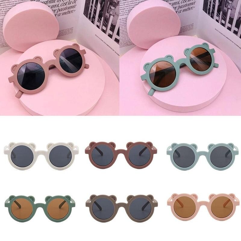 Mooie Leuke Kinderen Zonnebril Beer Vorm Frame Beat Bril Jongen Leuke Ronde Baby Voor Kinderen Brillen Straat Shades W2O7